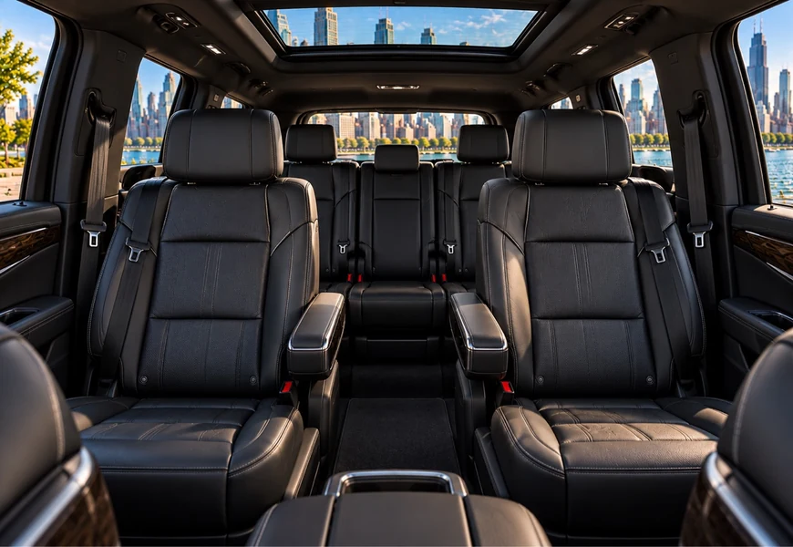 Luxury executive SUV passenger interior