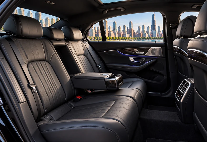 Luxury private sedan passenger interior